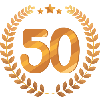fiftieth annivesary golden badge png