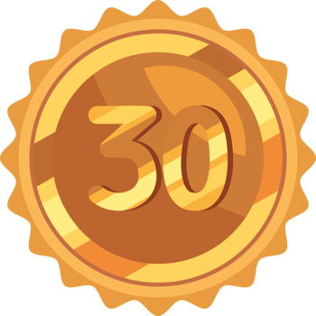 thirtieth annivesary golden badge png