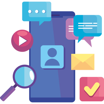 social media tech in smartphone png