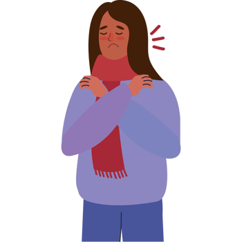 woman sick with scarff png