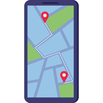 smartphone with gps application png