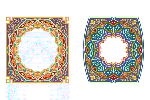Islamic Art Border and Frame for Inside Cover Prayer Book, Ready add text. Greeting, useful isolated on white background available for printing vector