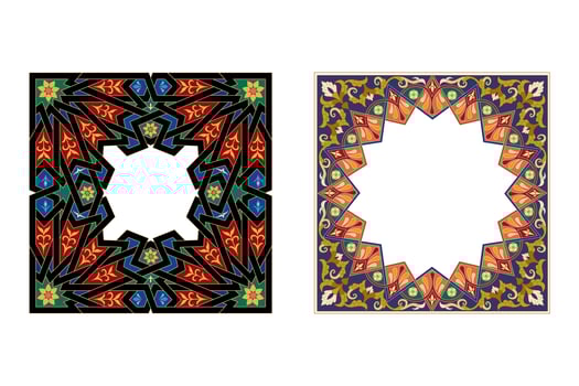 Islamic Art Border and Frame for Inside Cover Prayer Book, Ready add text. Greeting, useful isolated on white background available for printing vector