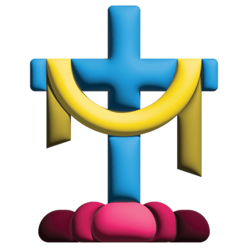 3D rendering  cross in easter set png
