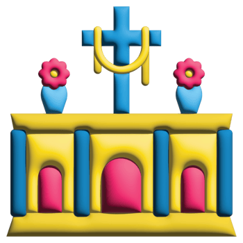 3D rendering  altar in easter set png
