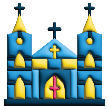 3D rendering  church in easter set png