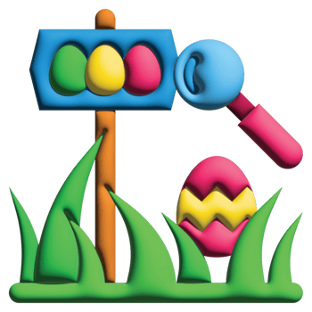 3D rendering  egg hunt  in easter set png