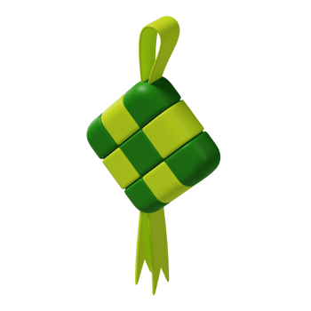 Ketupat 3d icon illustration png