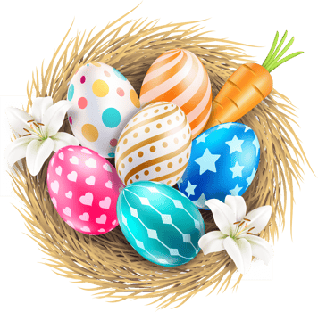 Egg nest easter element png