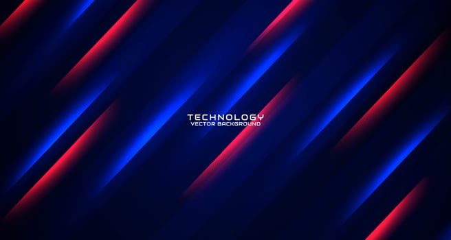 3D red blue techno abstract background overlap layer on dark space with glowing effect decoration. Style concept cut out. Graphic design element for banner flyer, card, brochure cover, or landing page vector
