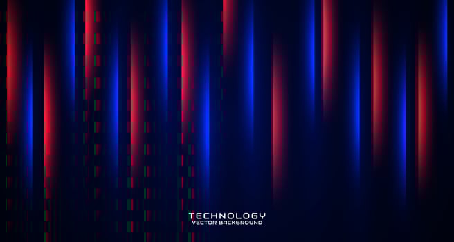 3D red blue techno abstract background overlap layer on dark space with glowing effect decoration. Style concept cut out. Graphic design element for banner flyer, card, brochure cover, or landing page vector