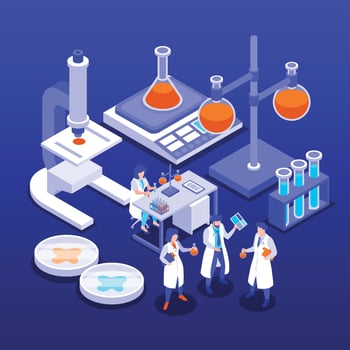Isometric Scientific Laboratory Concept vector
