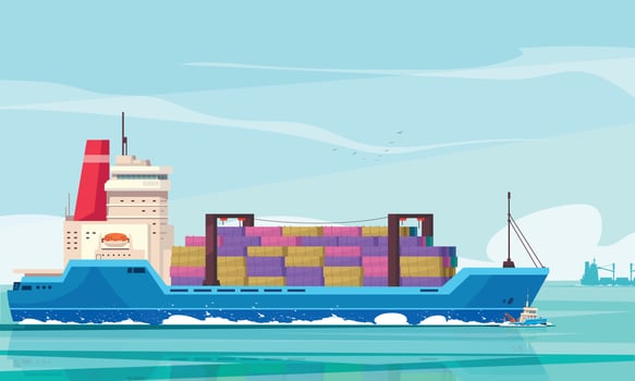 Cargo Ships Background vector