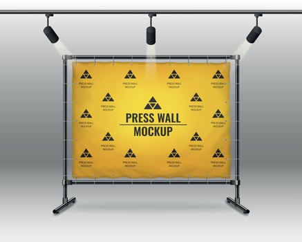 Press Wall Mockup vector