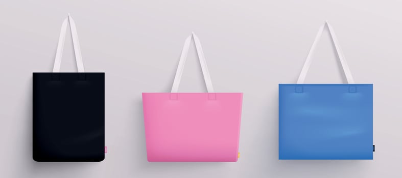 Stylish Tote Bags Set vector