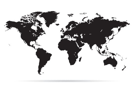 Black and White World Map vector