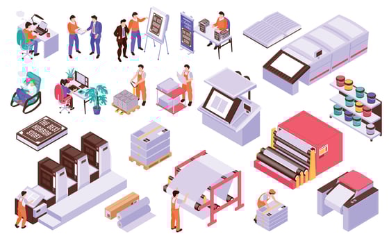 Book Publishing House Set vector