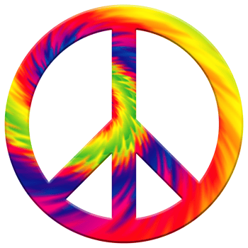 Peace sign icon tie dry png