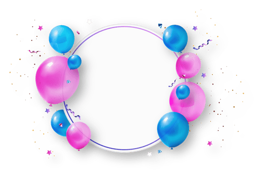 Colorful Holiday Party Balloons Illustration png