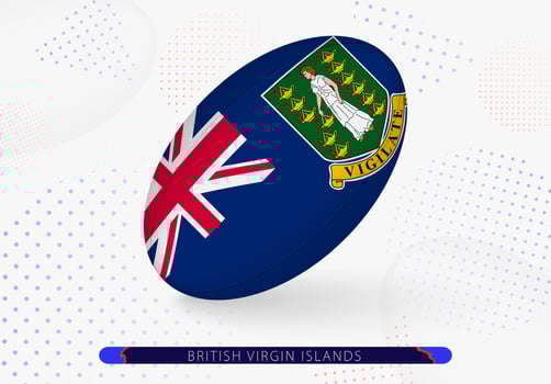 Rugby ball with the flag of British Virgin Islands on it. Equipment for rugby team of British Virgin Islands. vector