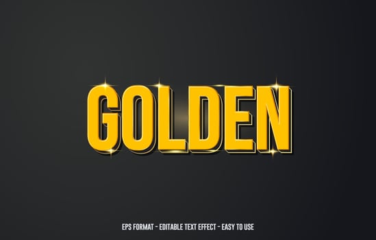 Editable text effect, Golden 3d text style template, Text Effect Vector Art