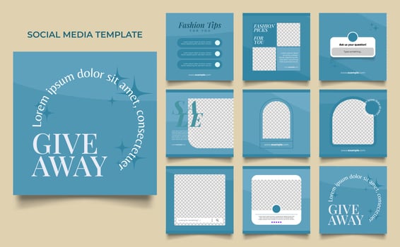 social media template banner fashion sale promotion in blue navy color vector