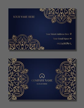 business card  with golden mandala ornament vector