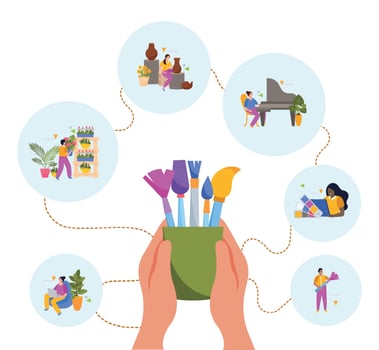 Creative People Flat Design Concept vector