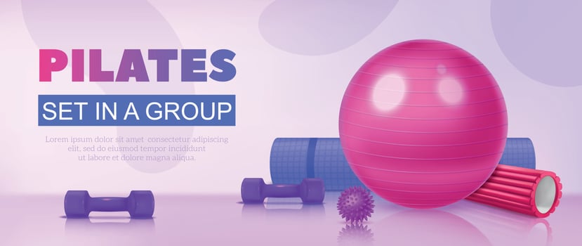 Realistic Yoga Equipment Poster vector