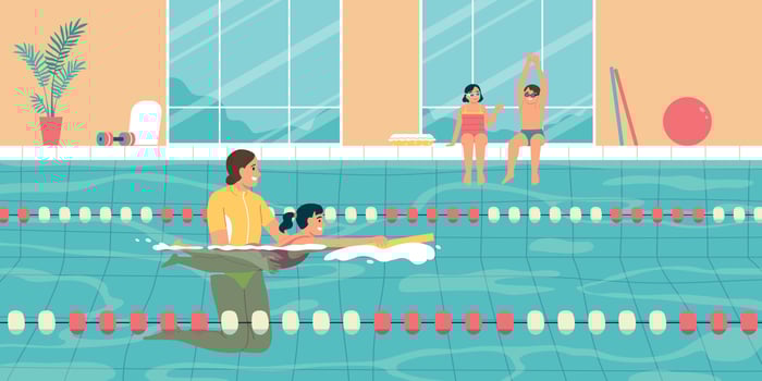 Swimming Pool Flat Illustration vector