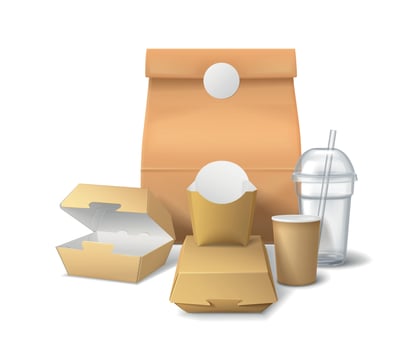 Burger Boxes Bags Composition vector
