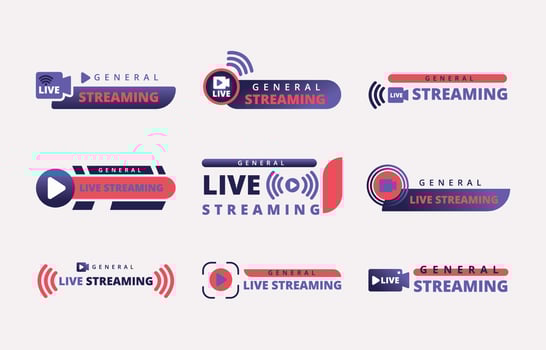 General Live Streaming Badge Set vector