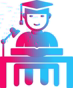 Unique Studying on Desk Vector Icon