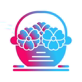 Flower Basket Vector Icon