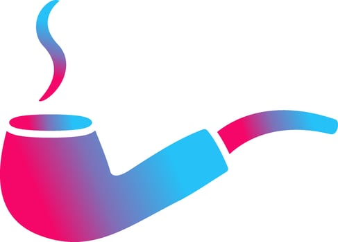 Unique Lit Smoking Pipe Vector Icon