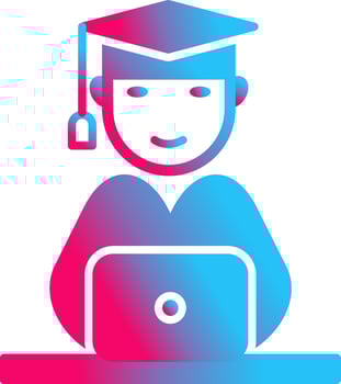 Unique Studying on Laptop Vector Icon