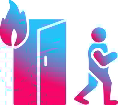 Unique Running from Fire Vector Icon
