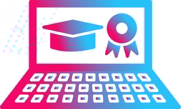 Unique Online Degree Vector Icon