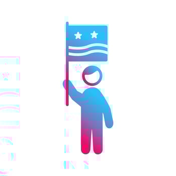 Raising Flag Vector Icon