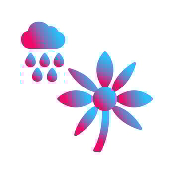 Flower with rain Vector Icon