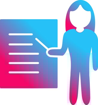 Unique Female Presenter Vector Icon