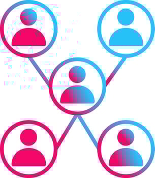 Unique Company Network Vector Icon