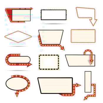 Retro Lightboxes Realistic Set vector