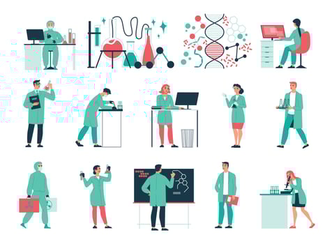 Scientist Laboratory Set vector
