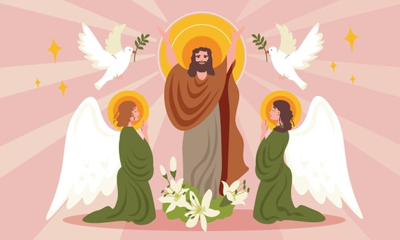 Easter Flat Composition vector