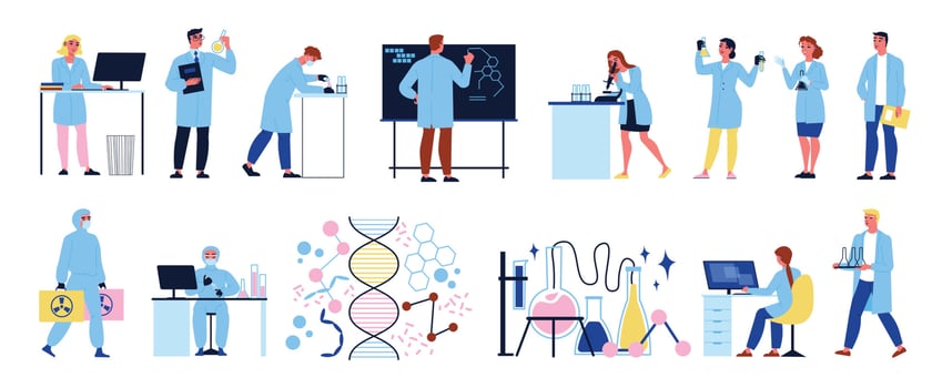 Scientist Laboratory Set vector