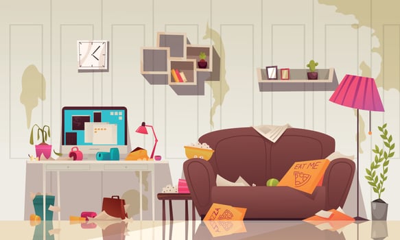 Dirty Room Cartoon vector