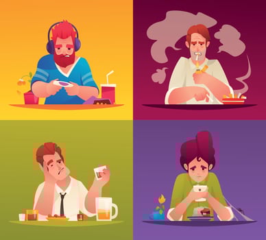 Addicted People Cartoon vector