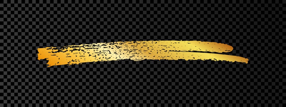 Gold paint brush smear stroke. Abstract gold glittering sketch scribble smear vector
