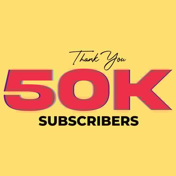 50K subscribers celebration greeting banner vector illustration